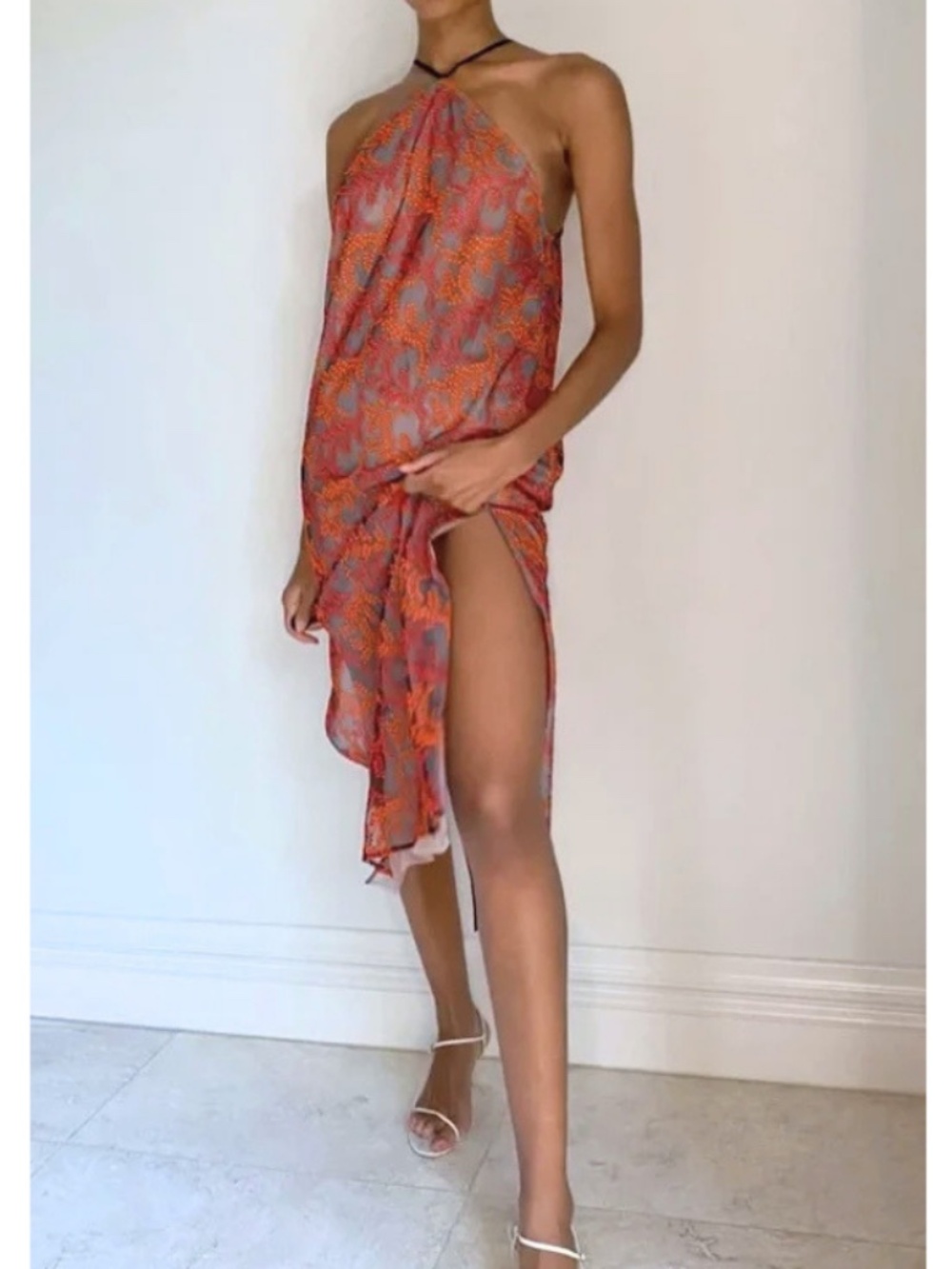Aritzia Babaton 1-01 Modern Halter Midi Dress M